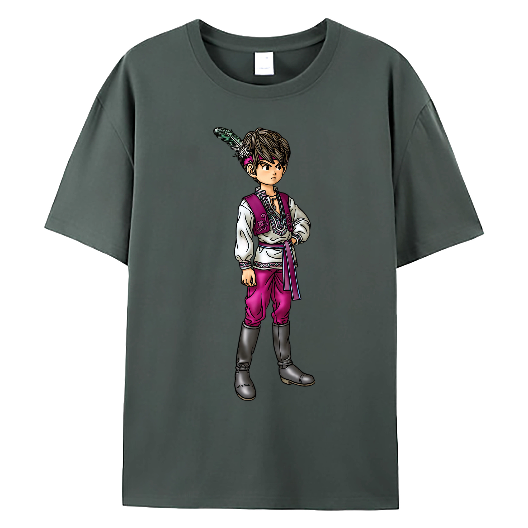 （画像用） ドラゴンクエスト Doragon Kuesuto Dragon Quest 綿100％ メンズ半袖Tシャツ｜肌触りやわらか＆通気性